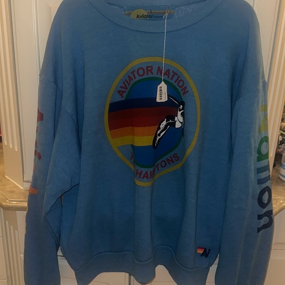 New With Tags Aviator Nation Hamptons Unisex Sweatshirt. Large - Picture 1 of 3